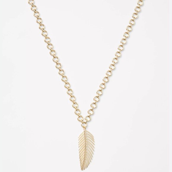 Ann Taylor Leaf Drop Pendant Necklace - Picture 1 of 2